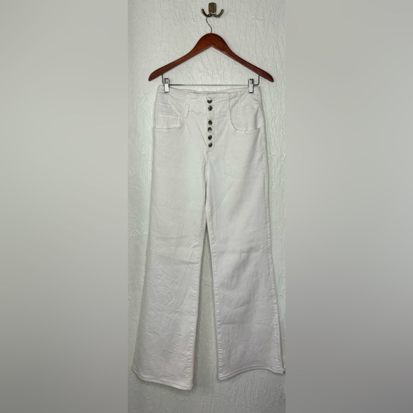 VERONICA BEARD Jeans Rosanna Corset Wide Leg Extra High Rise in White Size 29/8 - Picture 2 of 9